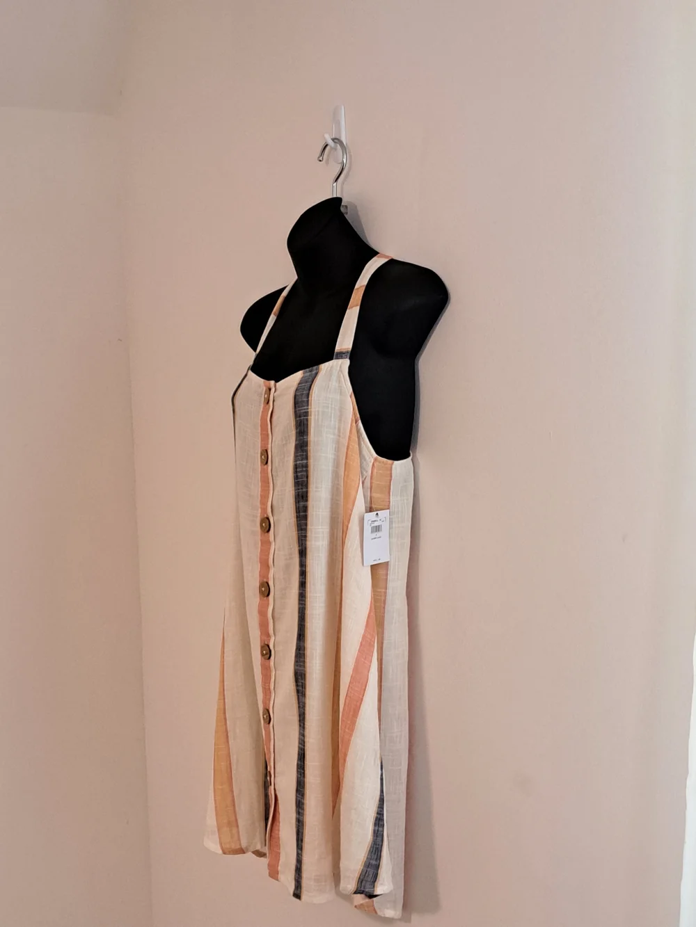 O'Neill Drey Multi Striped Dray Mini Dress Cross Back Straps Size Small NWT - Picture 8 of 10